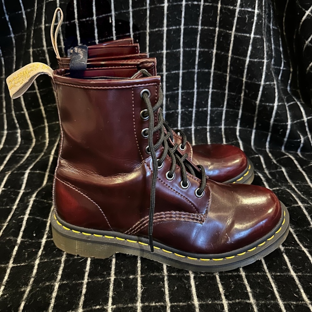 Dr. Marten Burgundy Lace-Up Boots